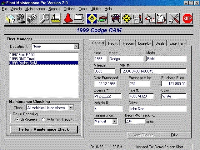 Fleet Maintenance Pro Screenshot